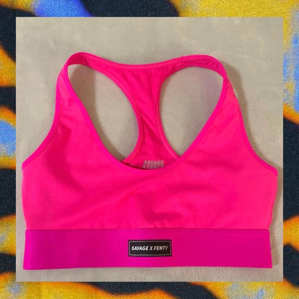 Savage X Fenty Pink Racerback Sports Bra